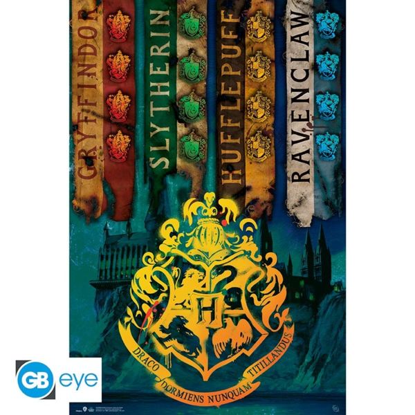 Flags Hogwarts Houses Poster 91.5 x 61 cms