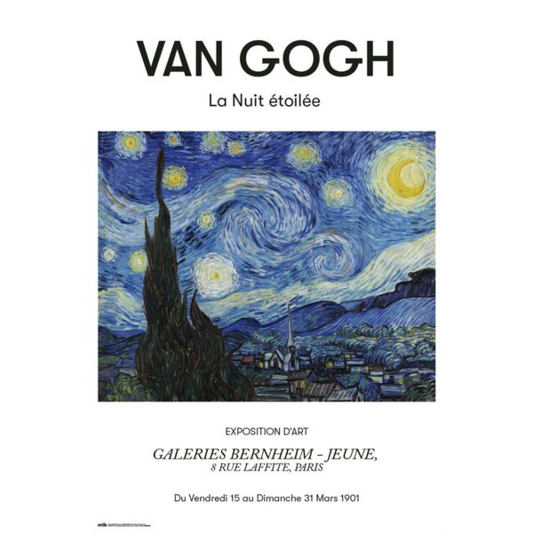 Poster La Nuit Etoilee Van Gogh 91,5 x 61 cms