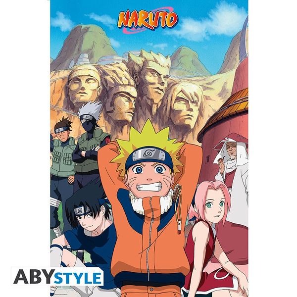 Poster Naruto Y Grupo Entrenamiento Naruto  91,5 x 61 cms