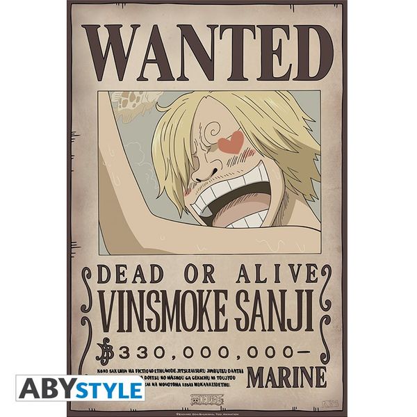 Poster Sanji Wanted One Piece 52 x 35 cms