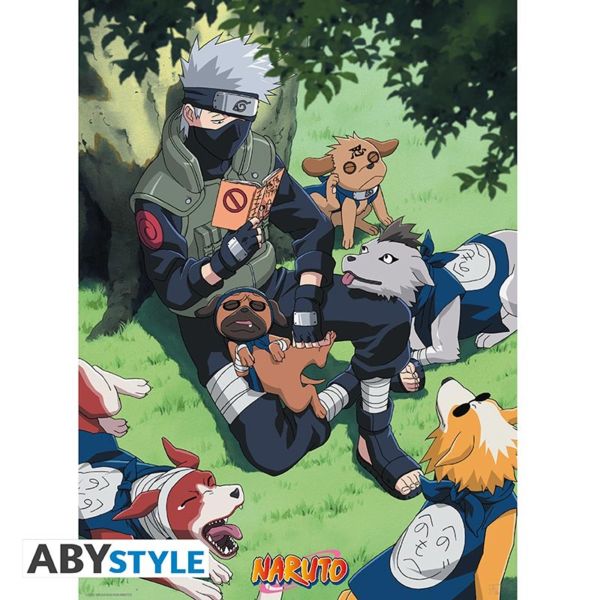 Kakashi With Dogs Poster 52 x 38 cms