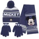Mickey Mouse Set Beanie Hat Scarf Gloves Disney
