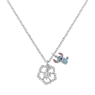 Flower Silver Plated Brass Necklace Lilo & Stitch Disney