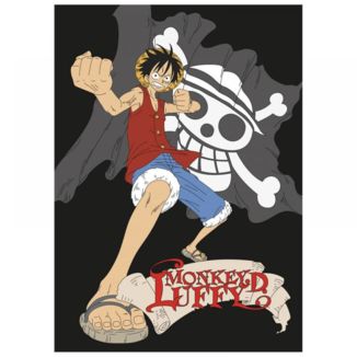 Manta Polar Negra Monkey D Luffy One Piece 100 x 140 cms