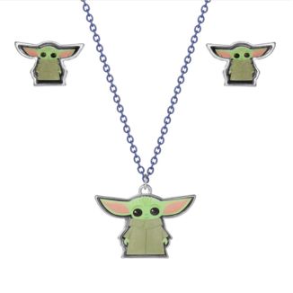 Grogu Necklace and Earrings Set Star Wars The Mandalorian