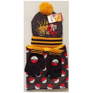Pikachu and Scorbunny Beanie Hat Gloves and Pants Set Pokemon