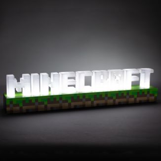 Lampara 3D Minecraft Logo Blanco 