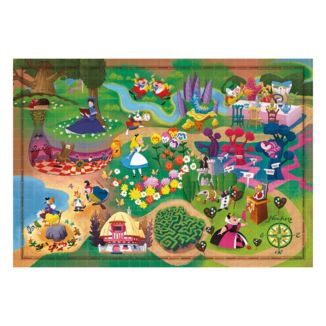 Alice in Wonderland Puzzle Disney Story Maps 1000 Pieces