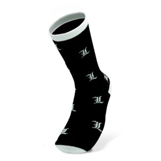 Calcetines Negros y Blancos Simbolo de L Death Note