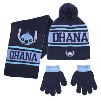 Stitch Ohana Set Beanie Hat Scarf Gloves Lilo & Stitch Disney
