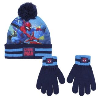 Spiderman Beanie Hat Gloves Child Set Marvel Comics