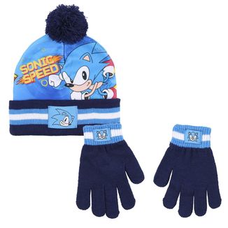 Sonic Set Beanie Hat Gloves Boy Sonic The Hedgehog