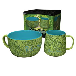 Pattern Mug & Bowl Set Rick & Morty 