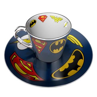 Superheroes Coffee Cup & Plate Set DC Comics