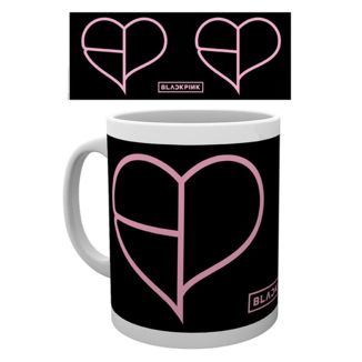 Heart Logo Mug Black Pink 320 ml