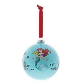 Adorno Bola Navidad Ariel y Flounder Azul La Sirenita Disney