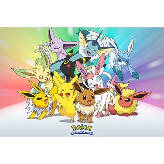 Poster Pikachu y Eevee Evoluciones Pokemon 91,5 x 61 cms