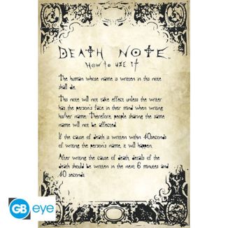 Poster Reglas Death Note 91,5 x 61 cms