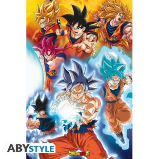 Poster Transformaciones de Goku Dragon Ball Super  91.5 x 61 cms
