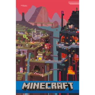 Poster Atardecer Mundo Minecraft 91,5 x 61 cms