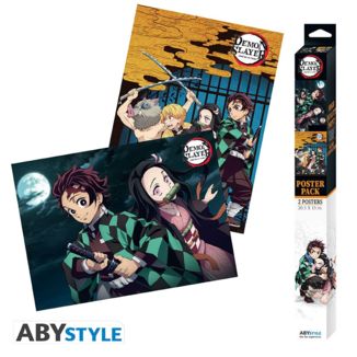 Demon Hunters Kimetsu No Yaiba Poster Set 52 x 38 cms