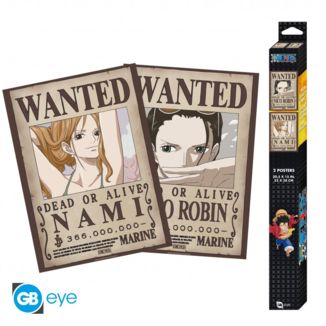 Poster One Piece Wanted Nami & Nico Robin Set 52 x 38 cms