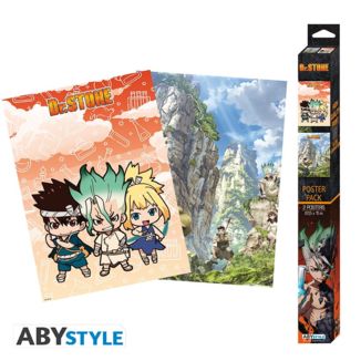 Poster Protagonists and Group set Dr. Stone 52 x 38 cms