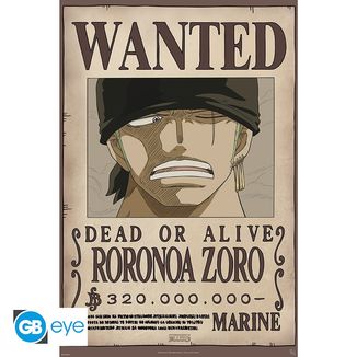 Poster Roronoa Zoro Wanted v2 One Piece 91,5 x 61 cms