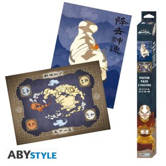 Appa & Map 2 Posters Set Avatar The Last Airbender 52 x 38 cms